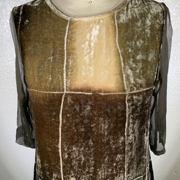 Viviana Uchitel Cubist Silk Velvet Zip Up Dress - Picture 8 of 8